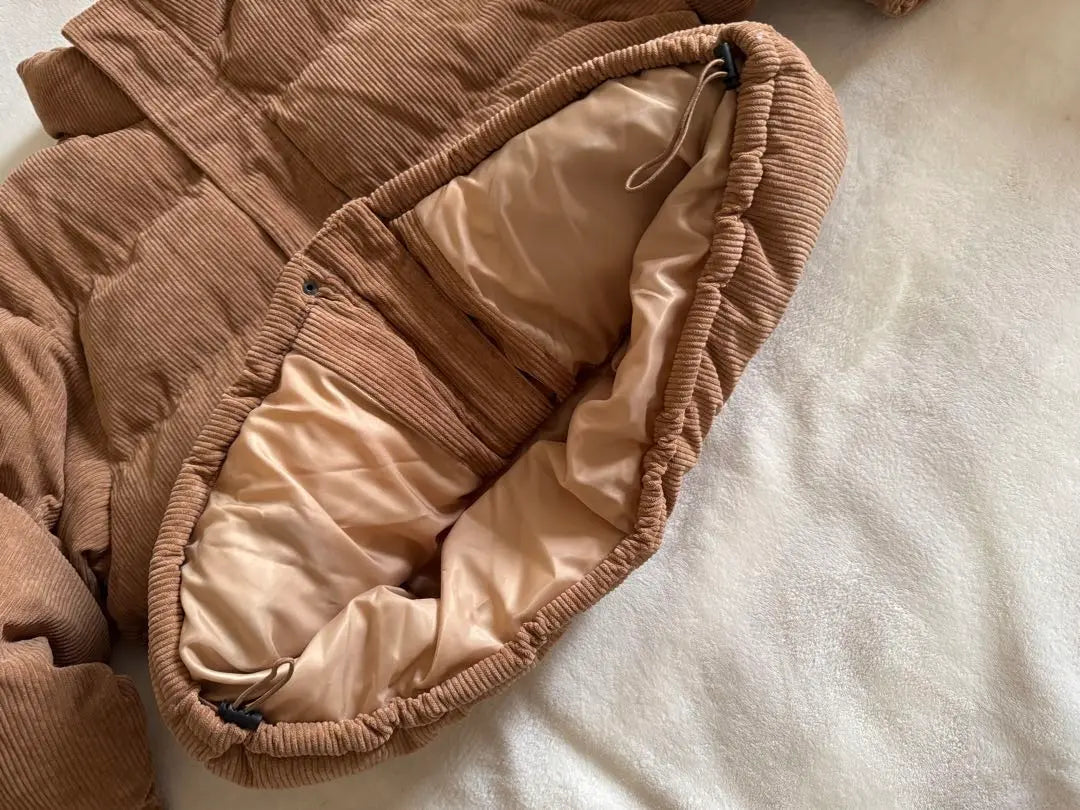 Korean corduroy down jacket brown