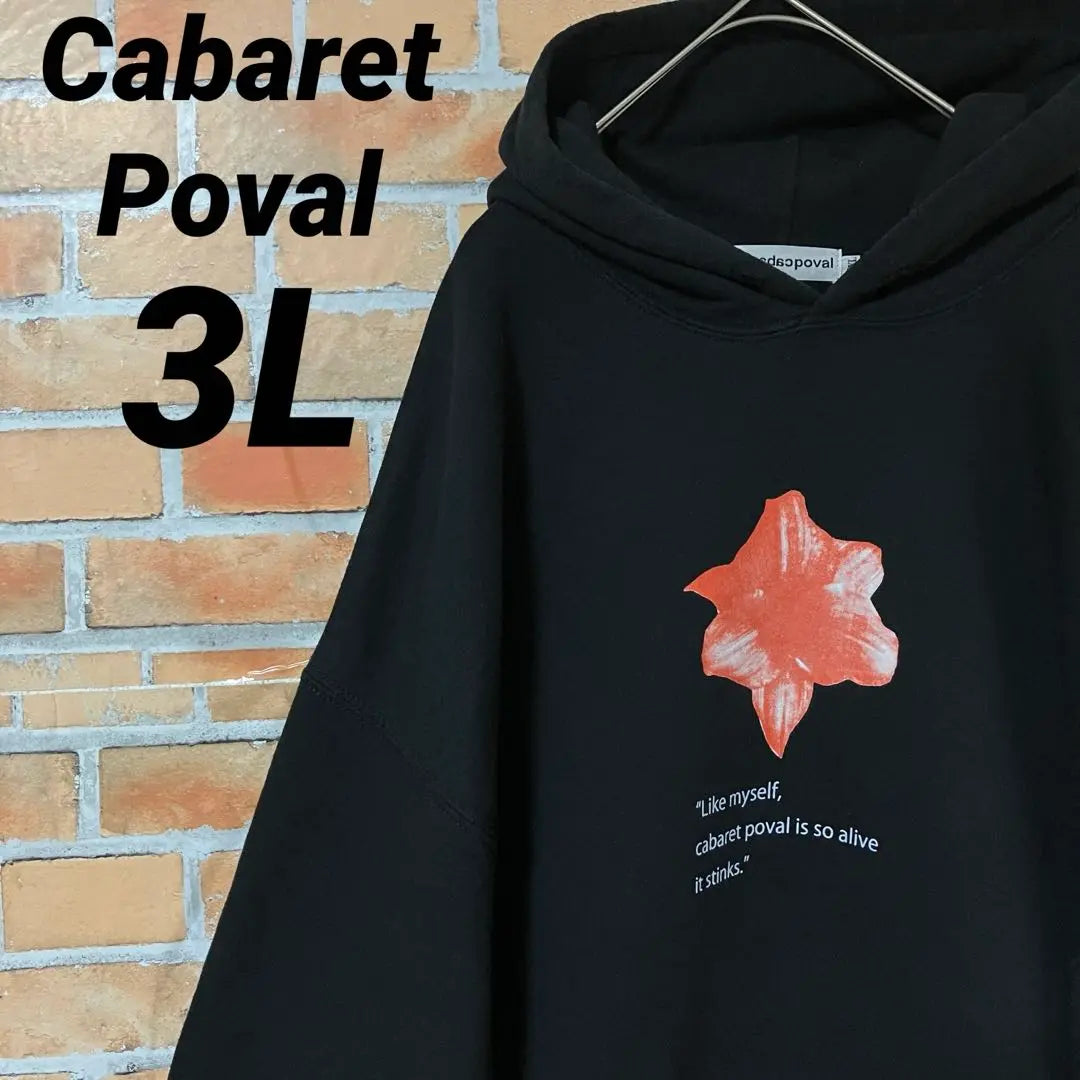 Cabaret Poval Hoodie Big Print Floral Pattern Loose