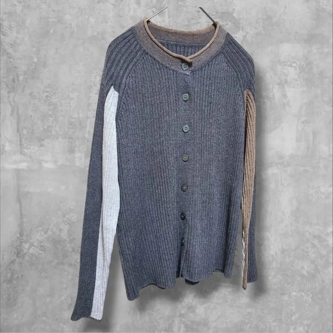 ★Good condition★ BRODIAEA Ribbed Knit Stylish Casual Gray