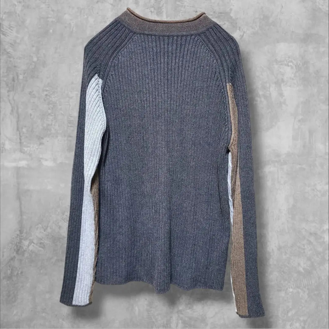 ★Good condition★ BRODIAEA Ribbed Knit Stylish Casual Gray