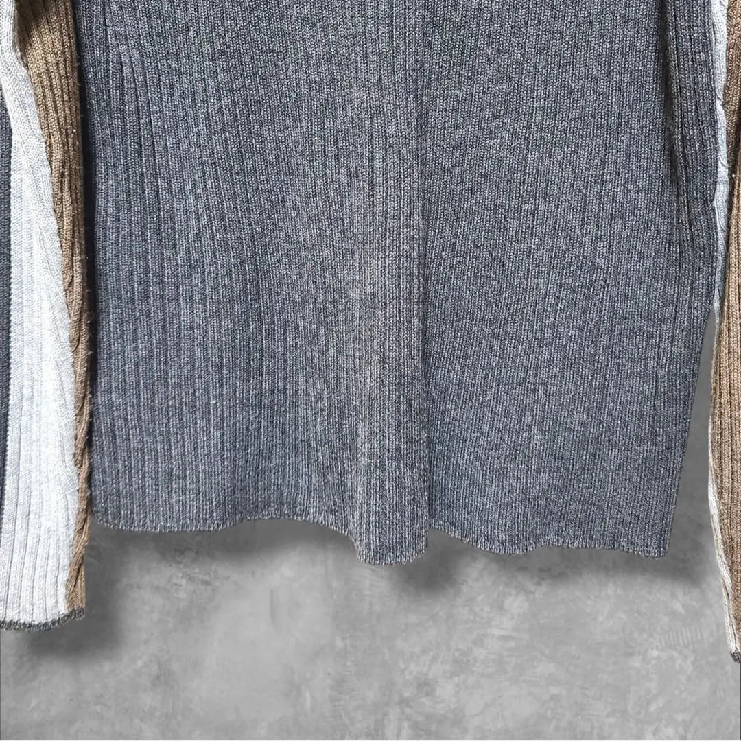 ★Good condition★ BRODIAEA Ribbed Knit Stylish Casual Gray