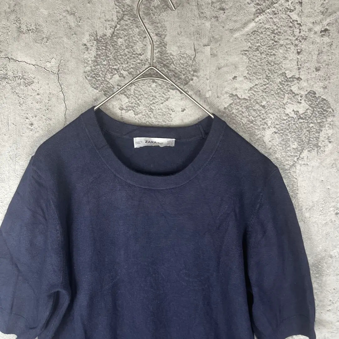 [ZARA] Navy short sleeve knit M size