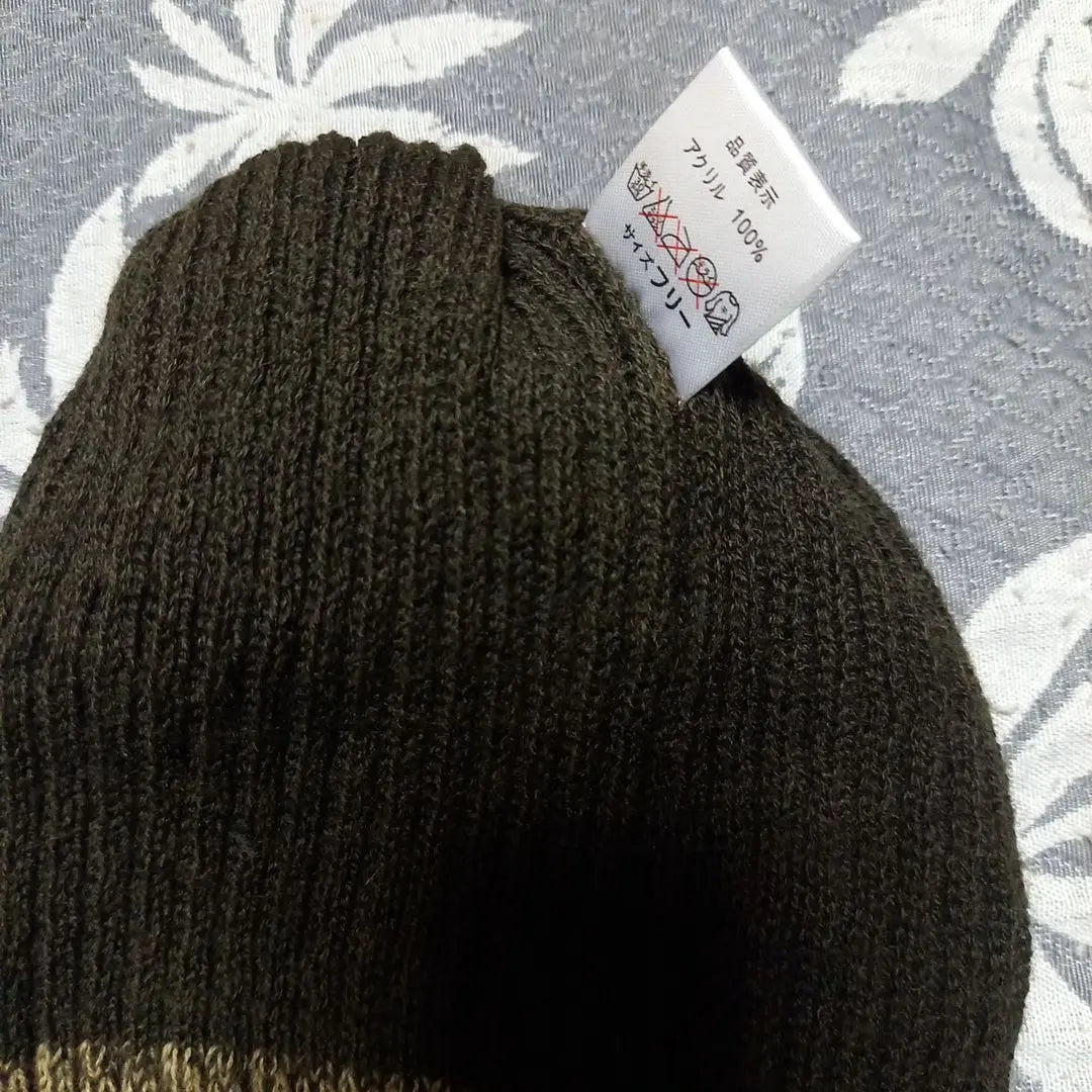 Olive green cable knit knit hat