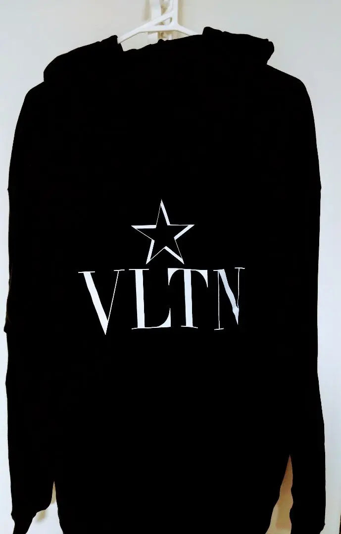 Valentino Black Zippered Hoodie Star Embroidered