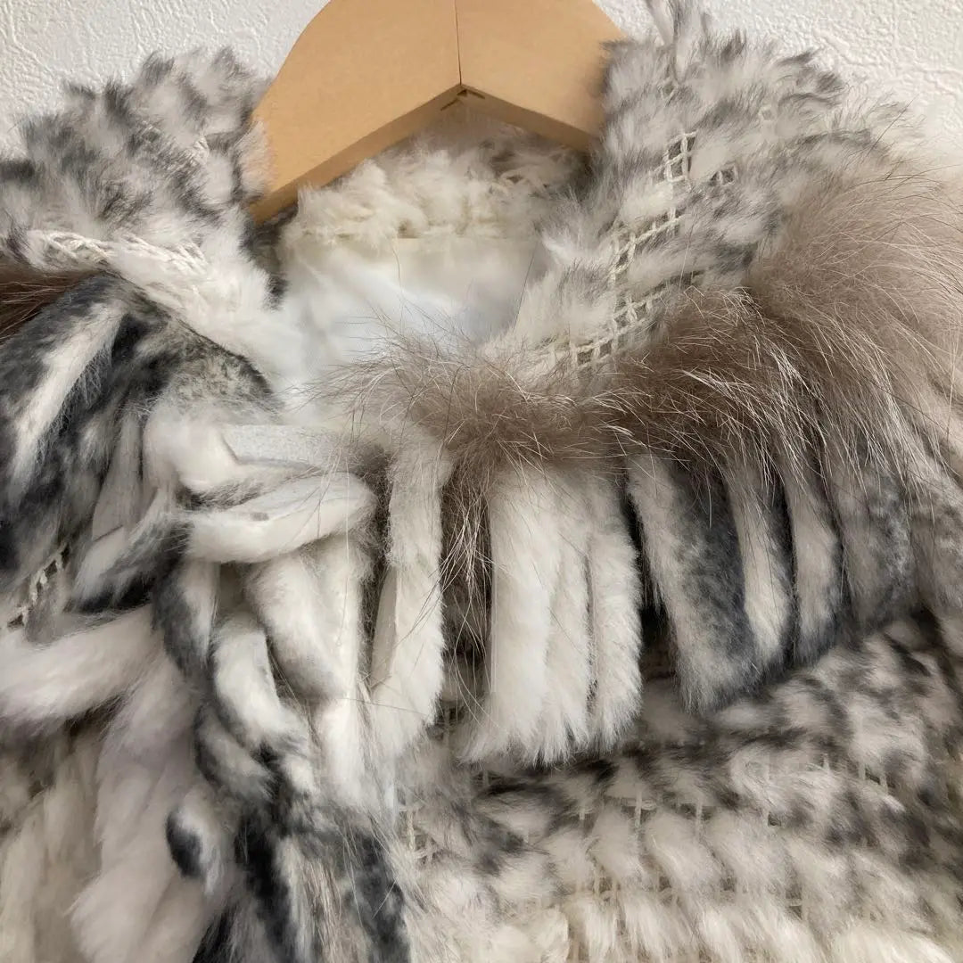 Real fur hooded gilet Rabbit & Fox