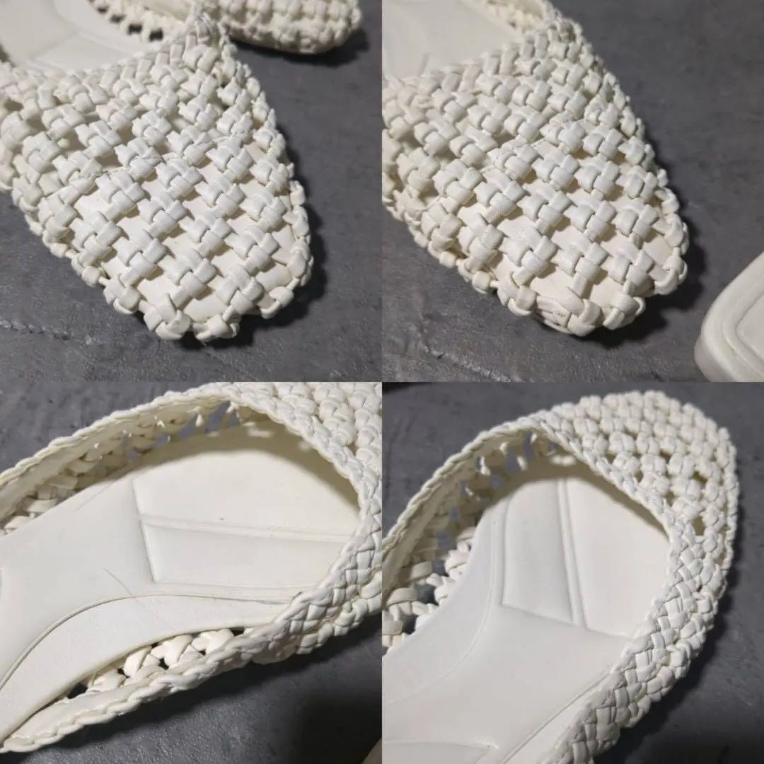 [ZARA] ZARA (36) Braided White Mule Sandals