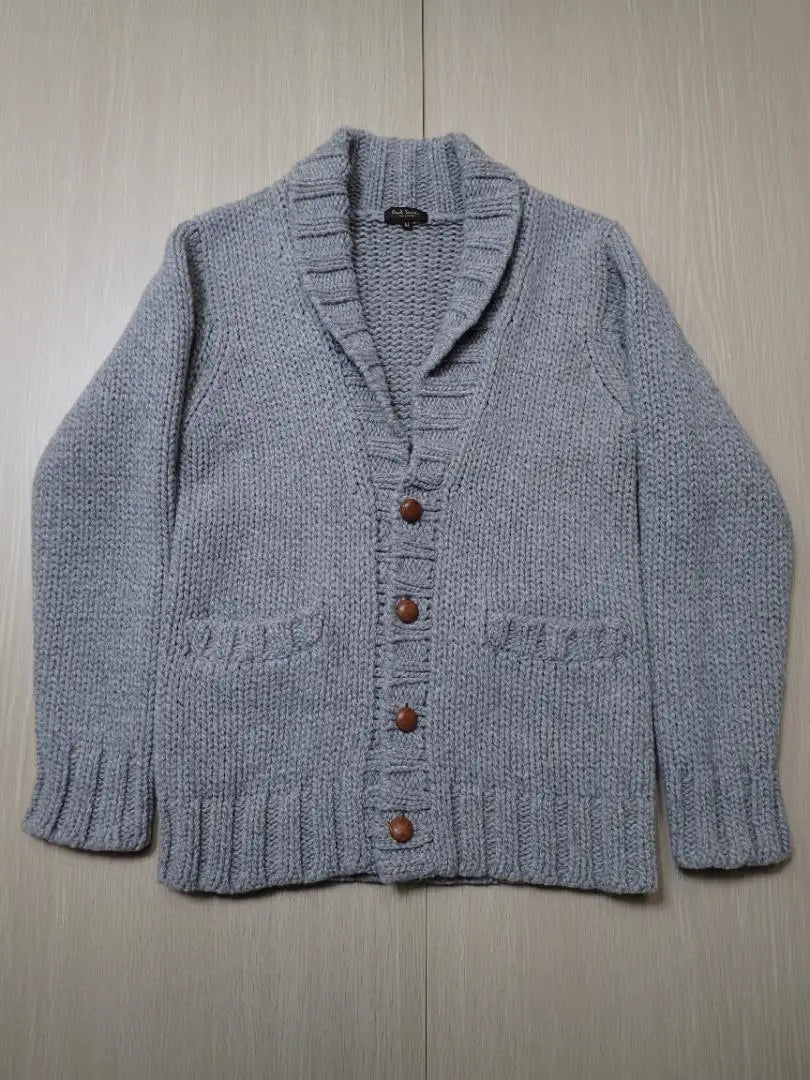 Genuine Paul Smith Collection Cardigan Gray Wool Fabric M Size