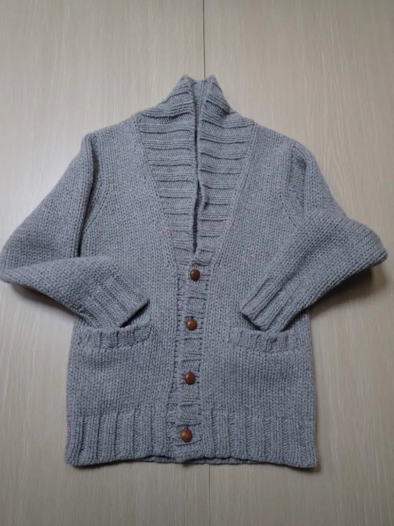 Genuine Paul Smith Collection Cardigan Gray Wool Fabric M Size