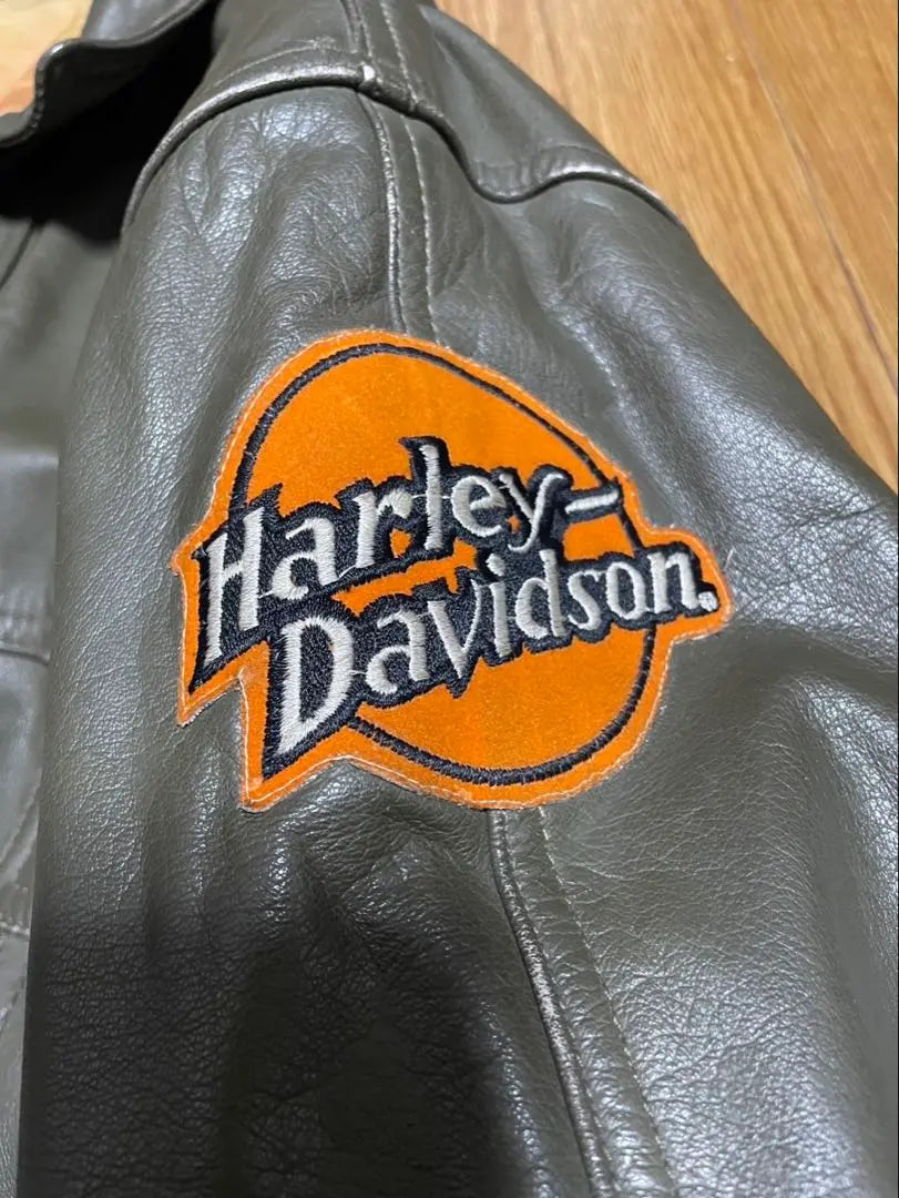 Leather flight jacket Leather jacket Genuine leather Harley Davidson