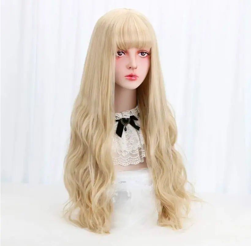 Free Beauty Full Wig Fluffy Long Wave Blonde