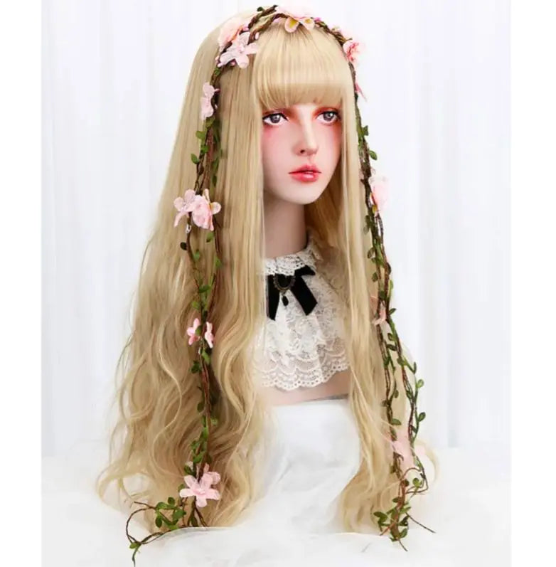 Free Beauty Full Wig Fluffy Long Wave Blonde