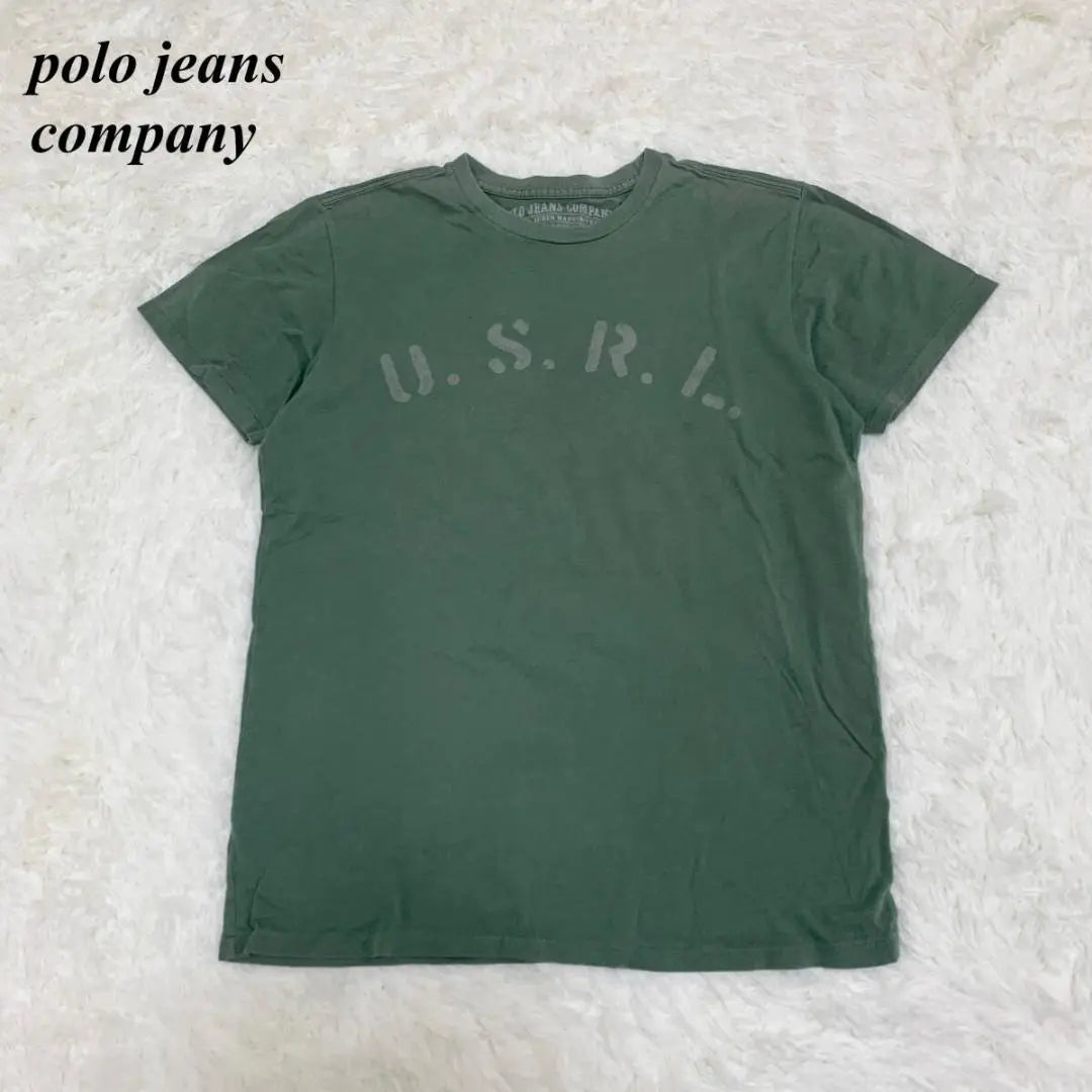 Polo Jeans Company Short Sleeve Cut and Sew M Print Casual Green □