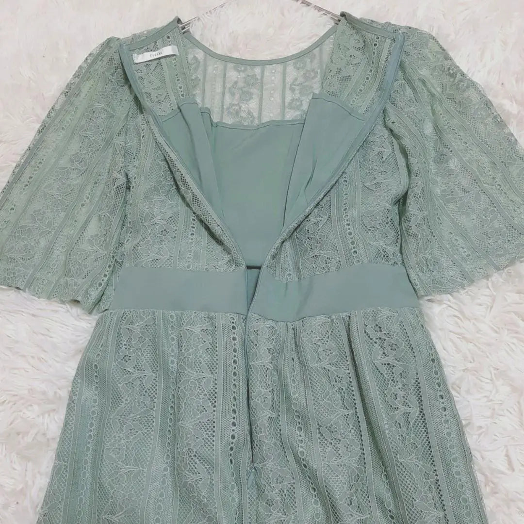 Good condition "fifth" Fifth (M) Openwork design dress, ribbon, floral pattern