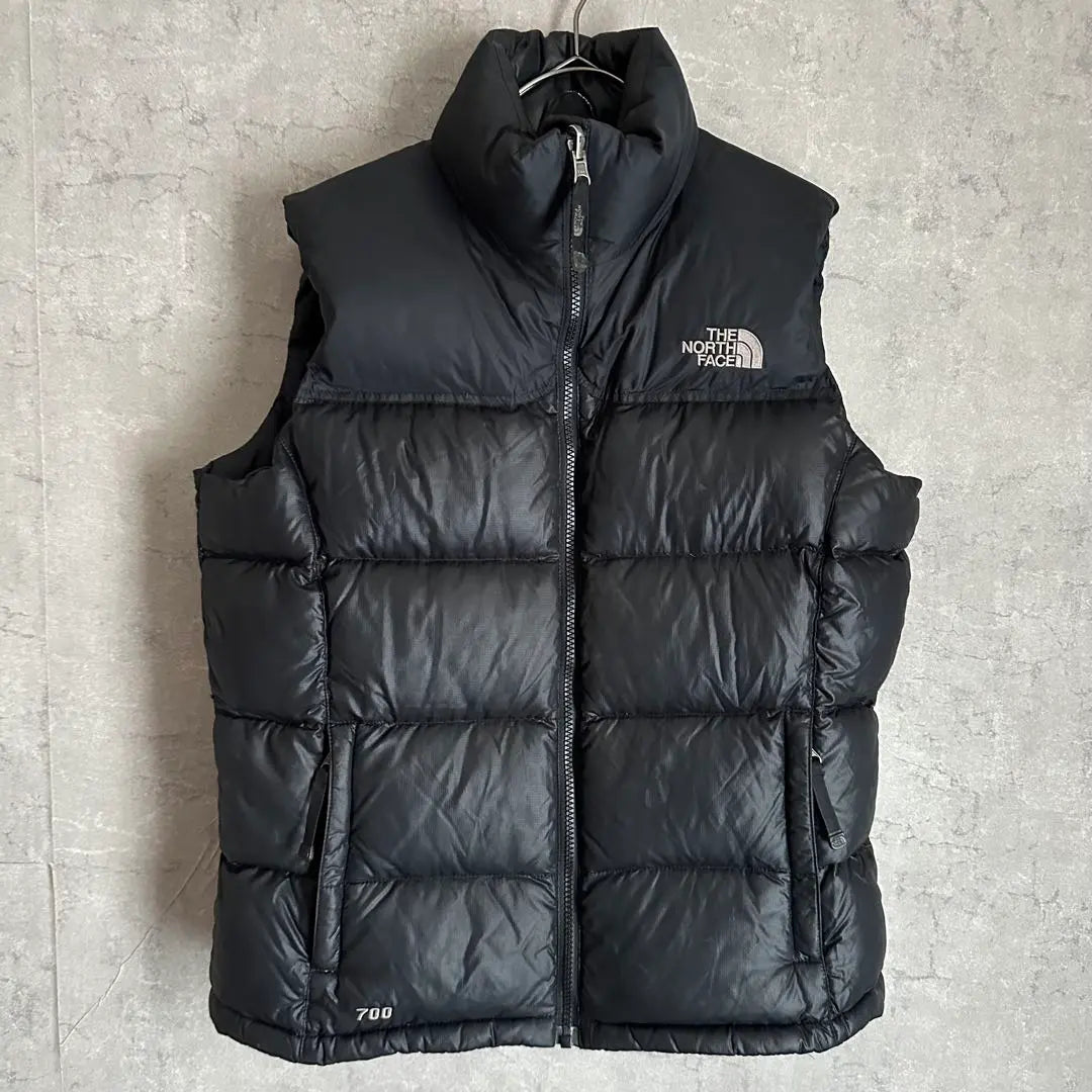 Rare North Face Nuptsy Down Vest Embroidery 700 Fill Women's Black L