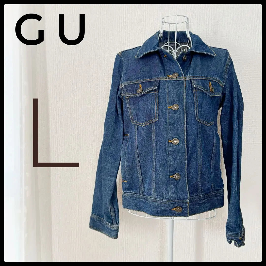 [Ryogami] GU GU Denim Jacket G Jean Blue Blue L Pocket