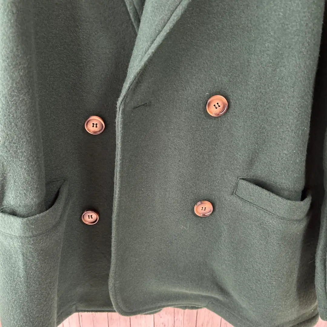 Dark Green Double Breasted Peacoat