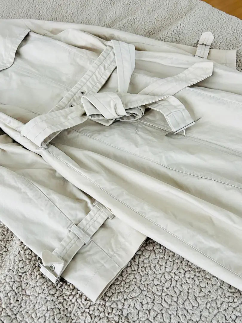 ♣︎ELLE♣︎Women's Trench Coat Cream Water Repellent Belt [38M] Mile Length