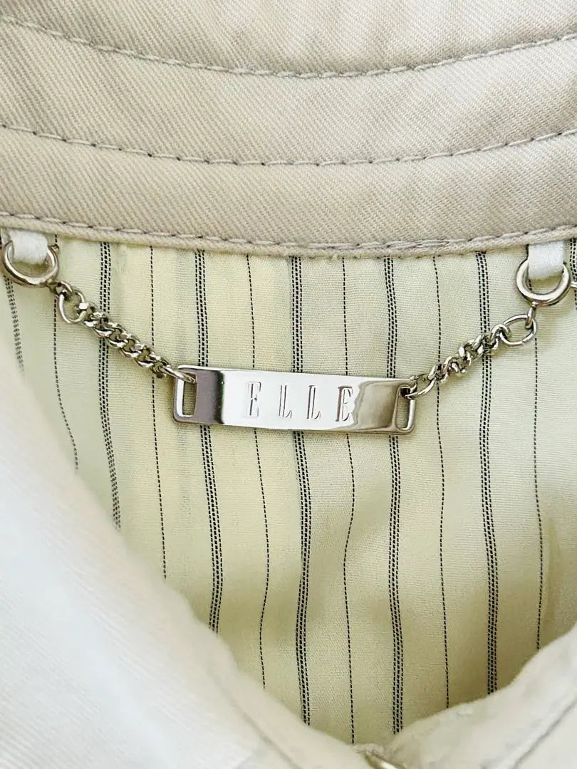 ♣︎ELLE♣︎Women's Trench Coat Cream Water Repellent Belt [38M] Mile Length