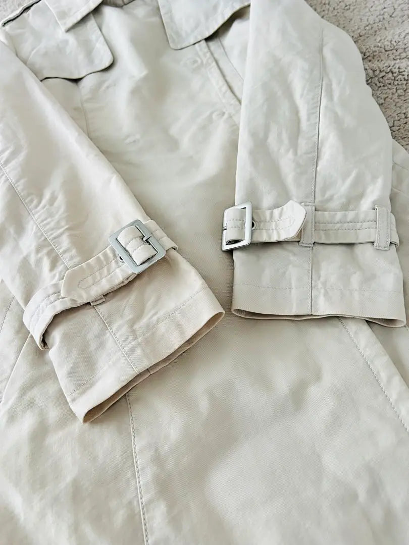 ♣︎ELLE♣︎Women's Trench Coat Cream Water Repellent Belt [38M] Mile Length