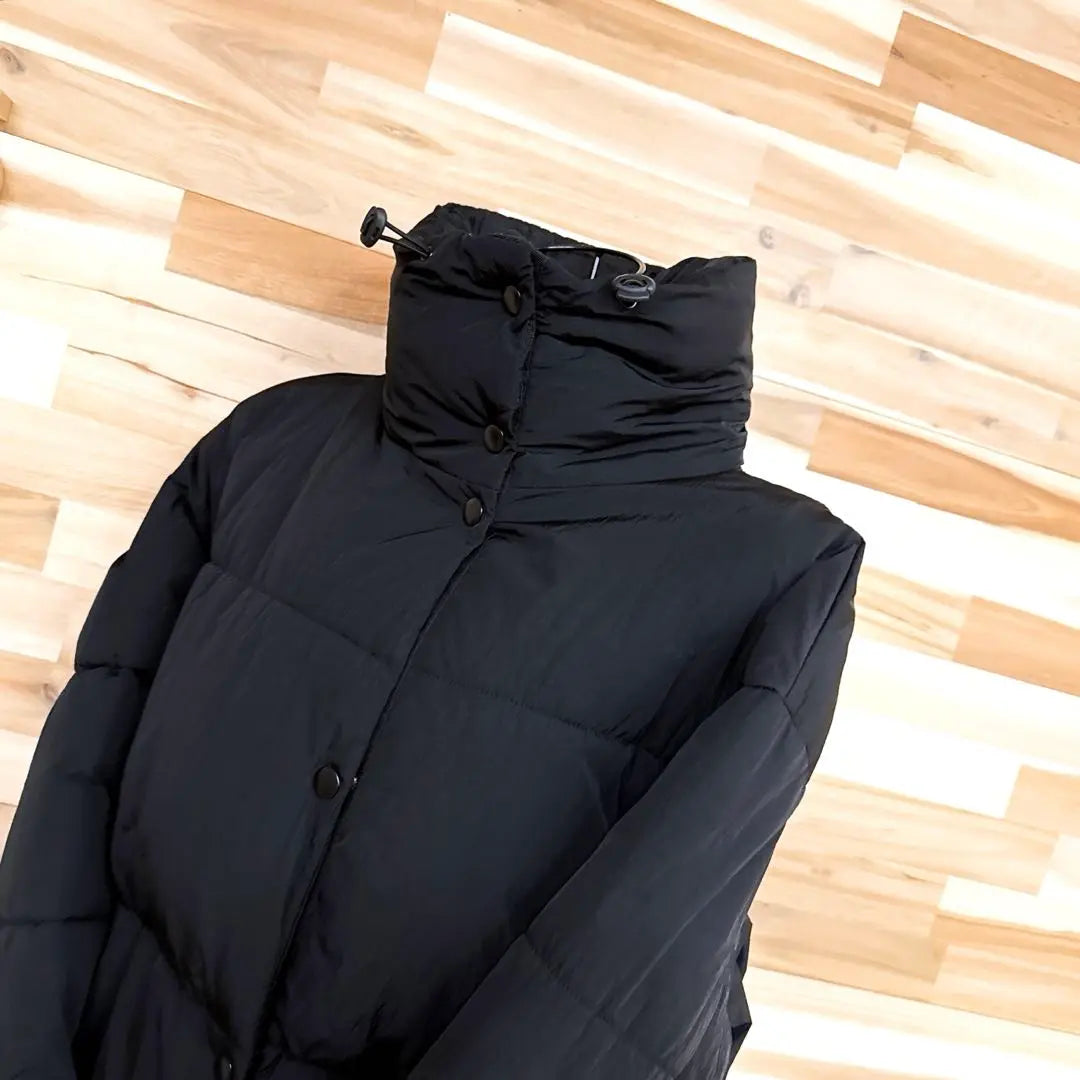 [Zara] Oversized hooded padded jacket, volume, M, black, black