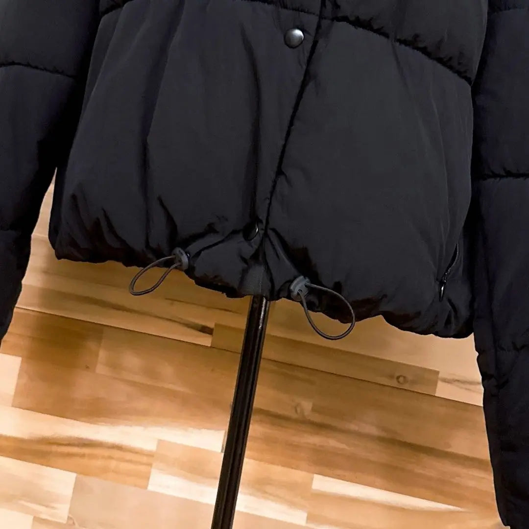 [Zara] Oversized hooded padded jacket, volume, M, black, black