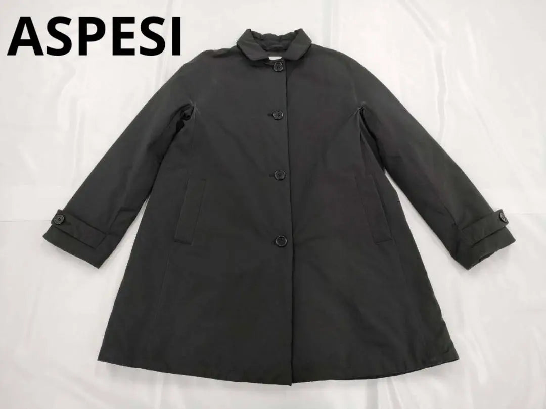 ASPESI padded nylon coat long coat black black