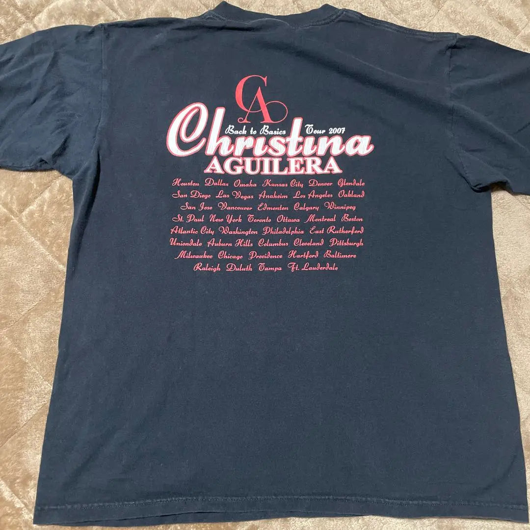 Camiseta de Christina Aguilera de los años 2000, gira en vivo 2007, T y2k