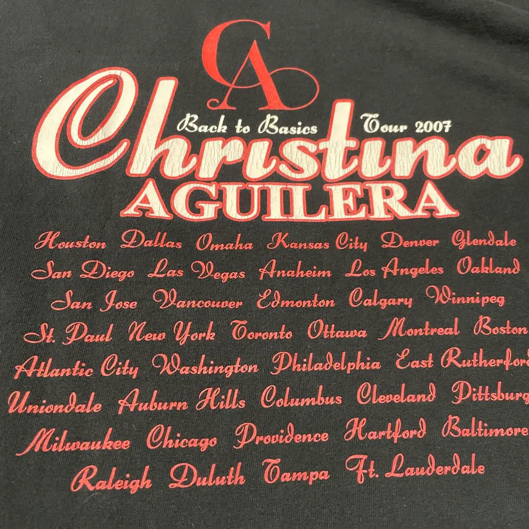 Camiseta de Christina Aguilera de los años 2000, gira en vivo 2007, T y2k