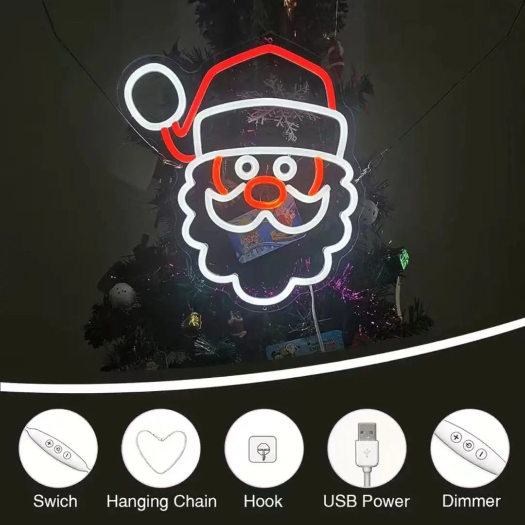 Santa Claus Neon ❤️LED wall lamp ⭐️wall hanging ⭐️USB power supply ⭐️31×30cm