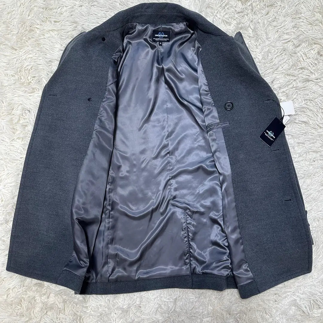 New unused tag Union station peel coat gray cold protection business | 新品未使用タグ付き　ユニオンステーション　ピーコート　グレー　防寒　ビジネス