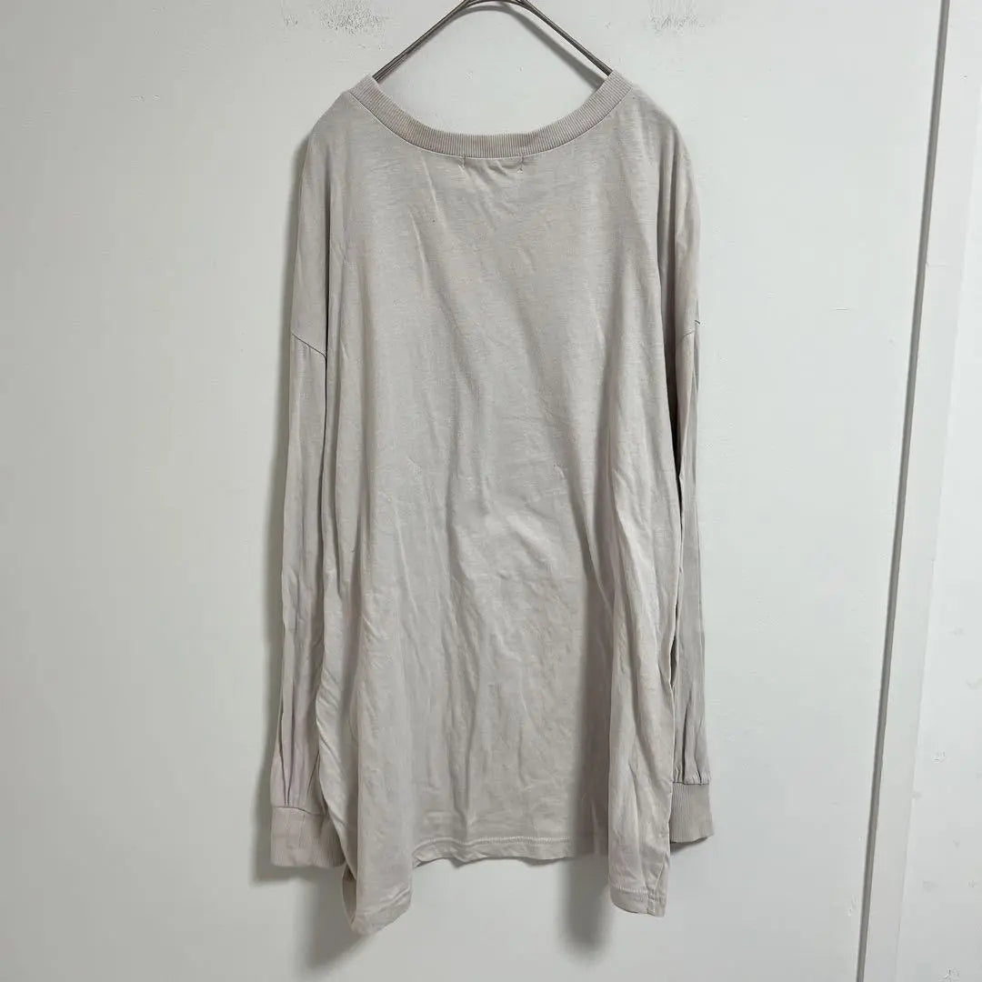 [wcloset double closet] Printed long-sleeved T-shirt, washable