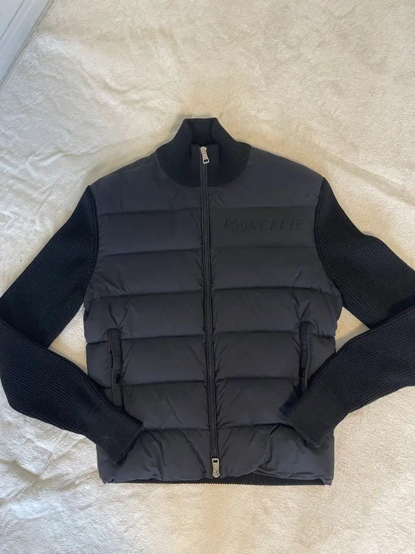 Moncler Black Down Jacket Knit M