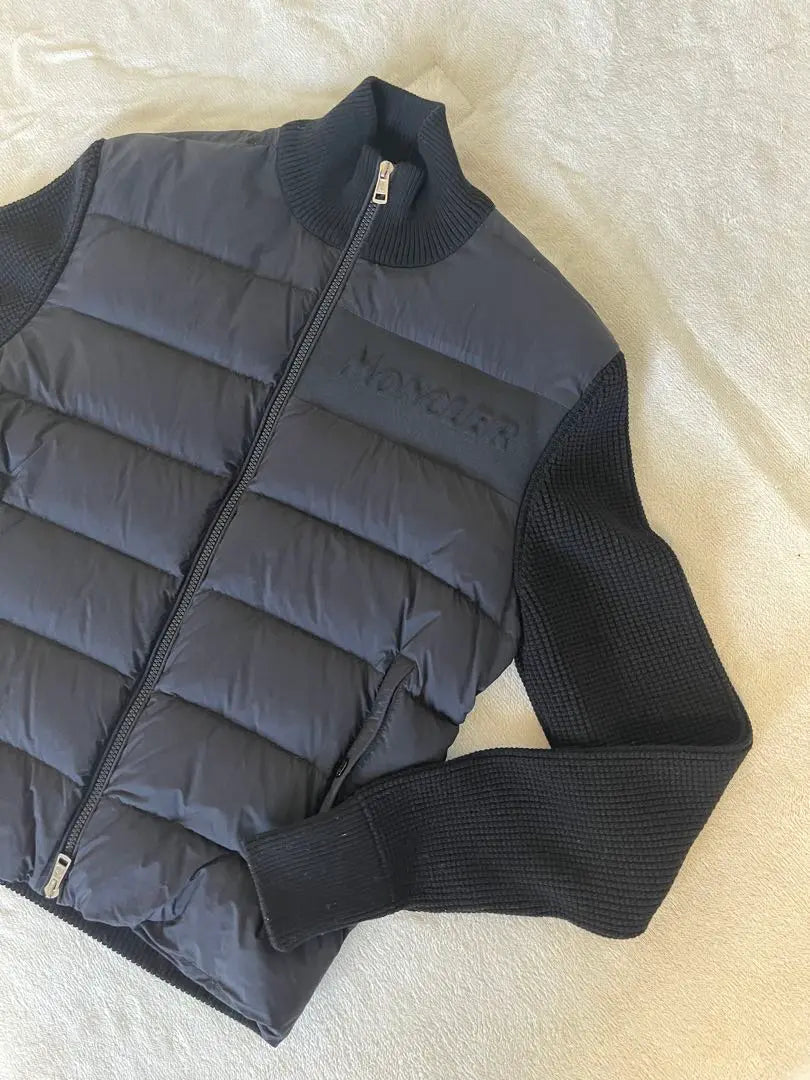 Moncler Black Down Jacket Knit M