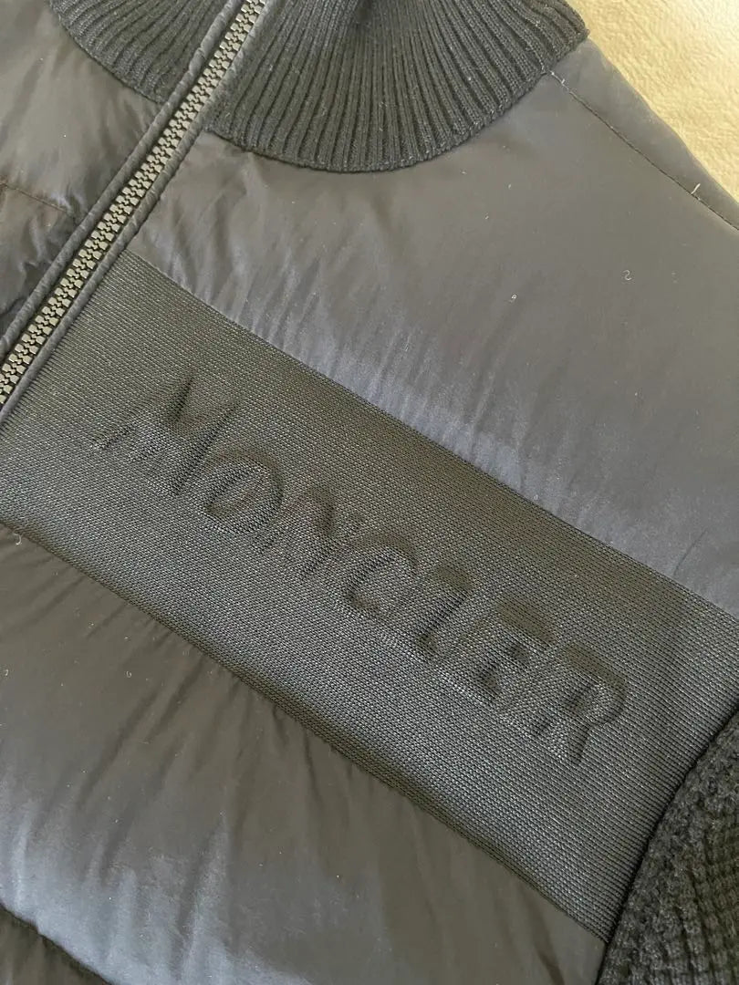 Moncler Black Down Jacket Knit M