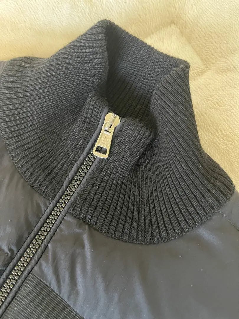 Moncler Black Down Jacket Knit M