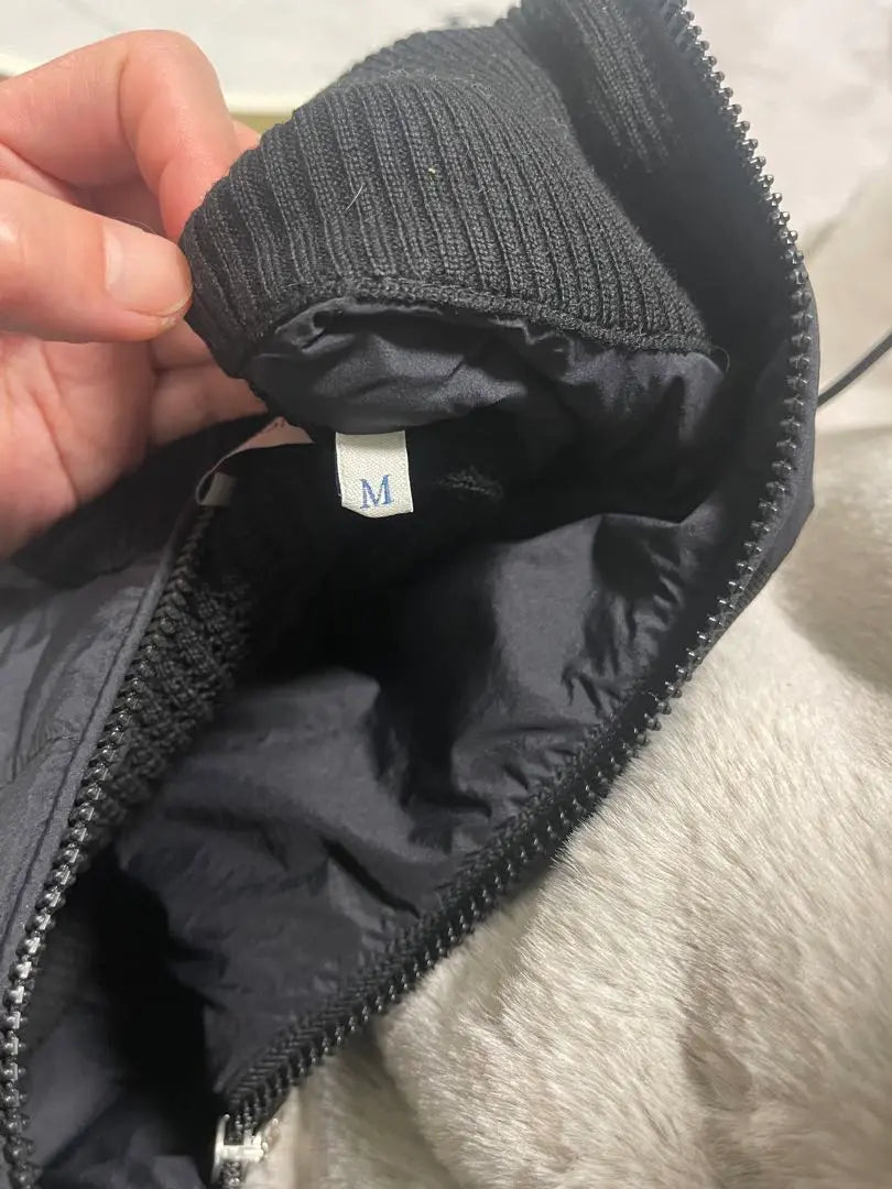 Moncler Black Down Jacket Knit M