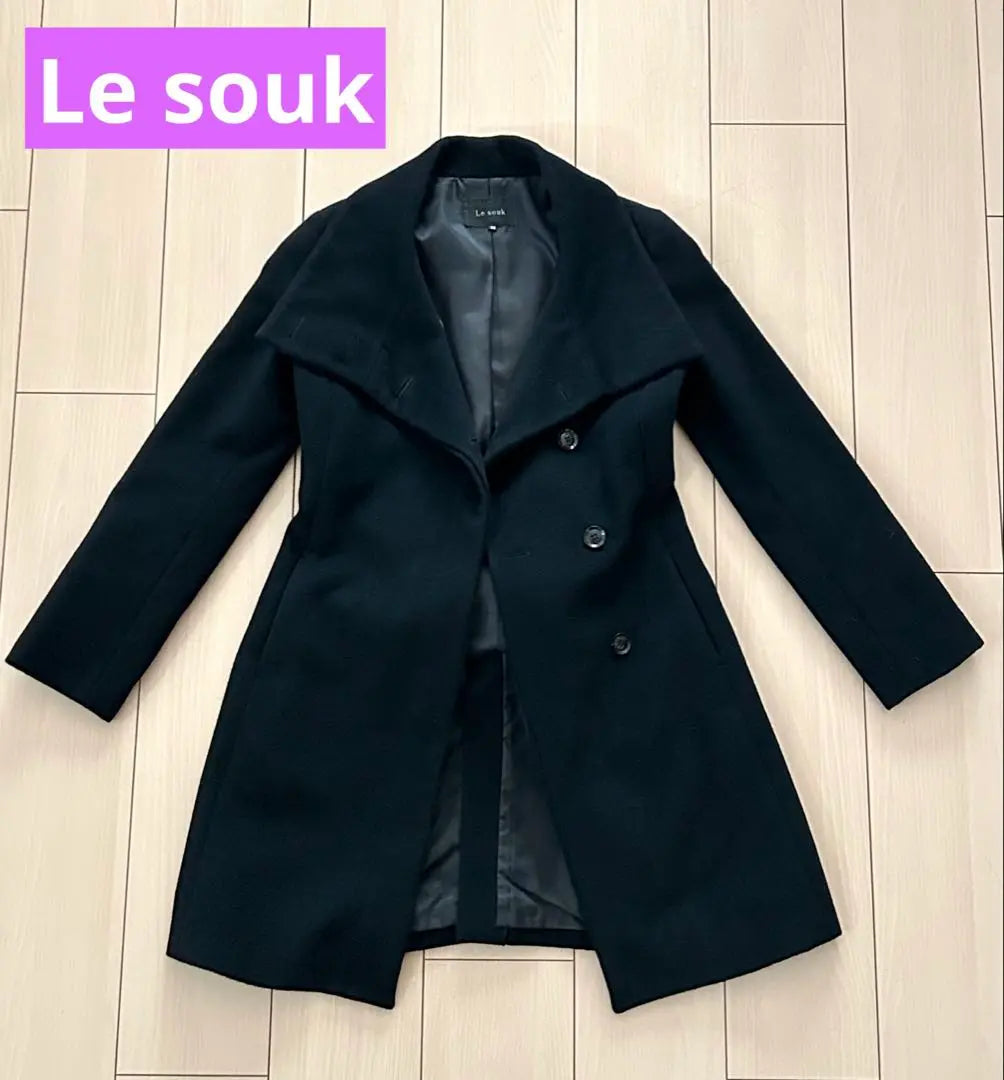 [Good condition] LE SOUK Beautiful angora and wool coat with silhouette