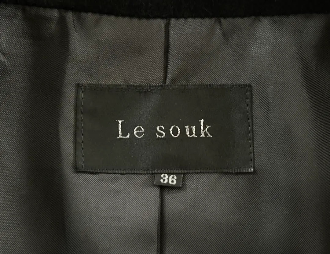 [Good condition] LE SOUK Beautiful angora and wool coat with silhouette