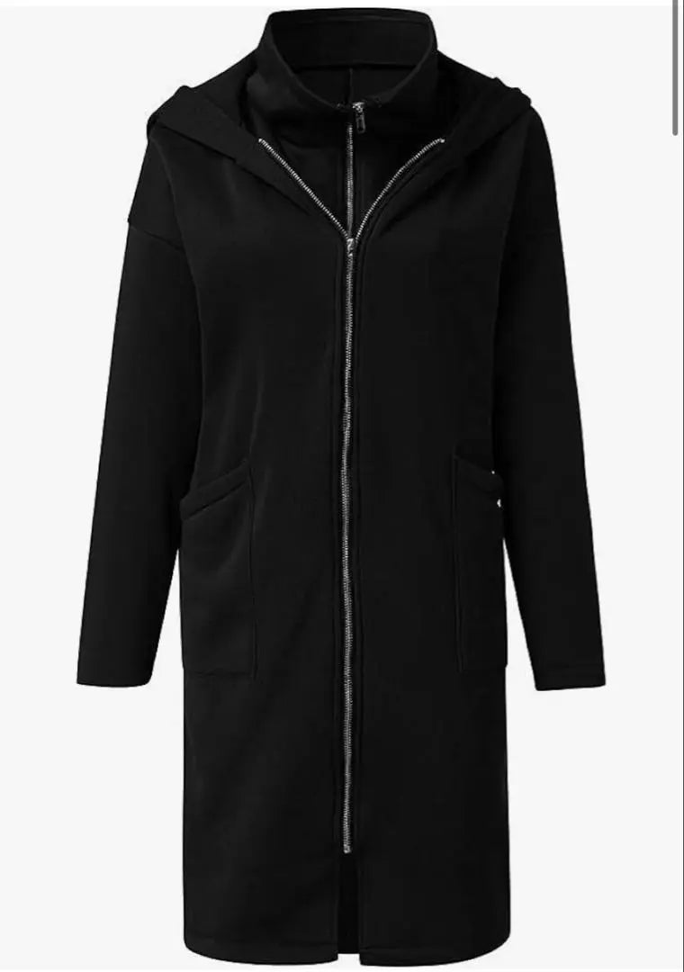 Sweatshirt Hoodie Women's Zip Up Black