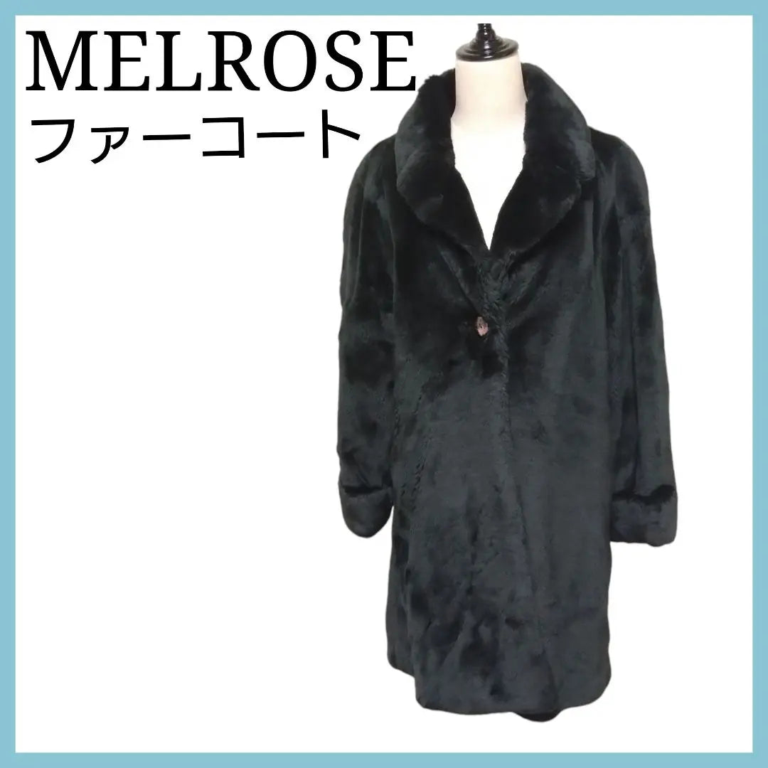 MELROSE Heisei Retro Long Coat Women's Fur Coat Black