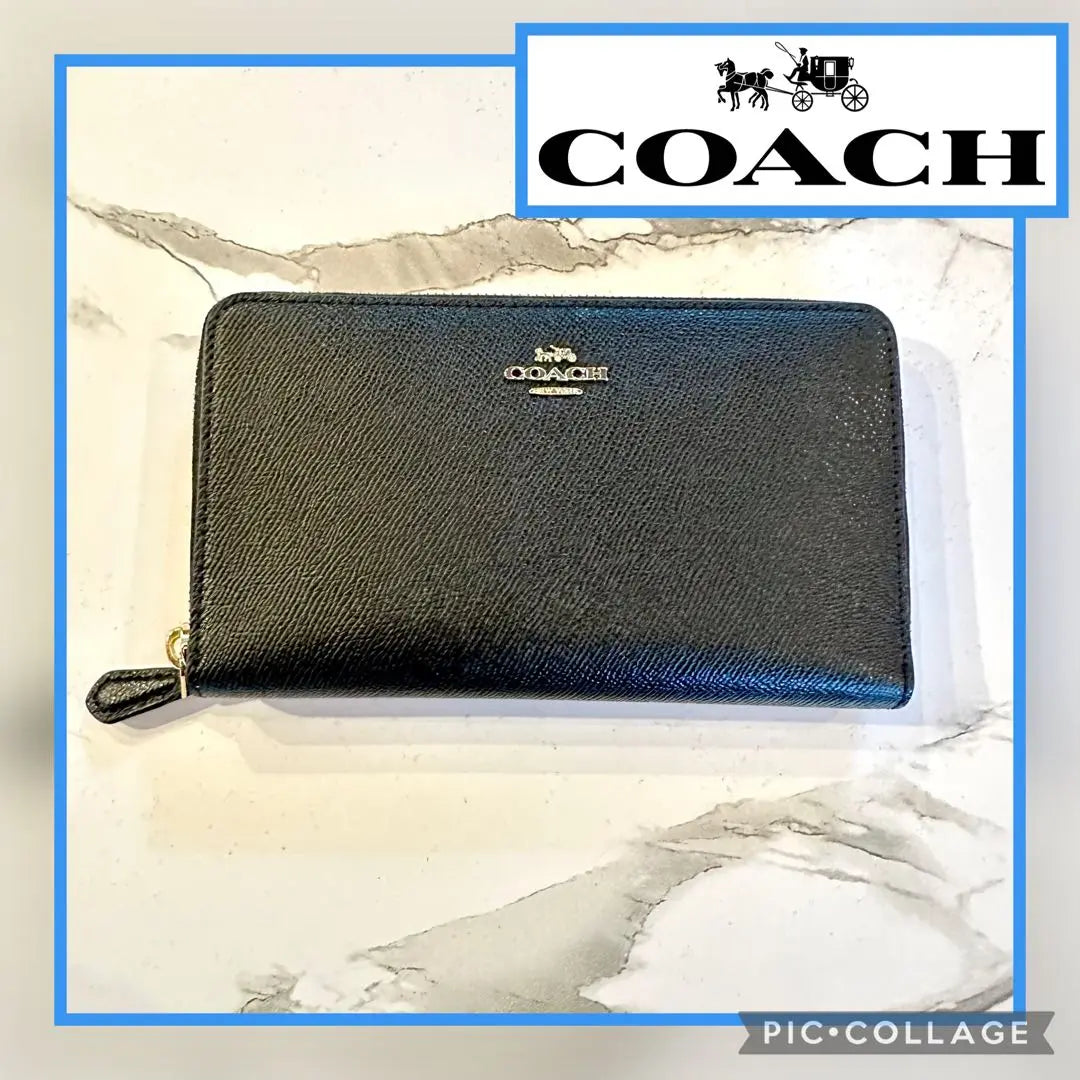 ★Long-term storage★COACH Coach Multi Wallet Long Wallet Passbook Case Pouch Black