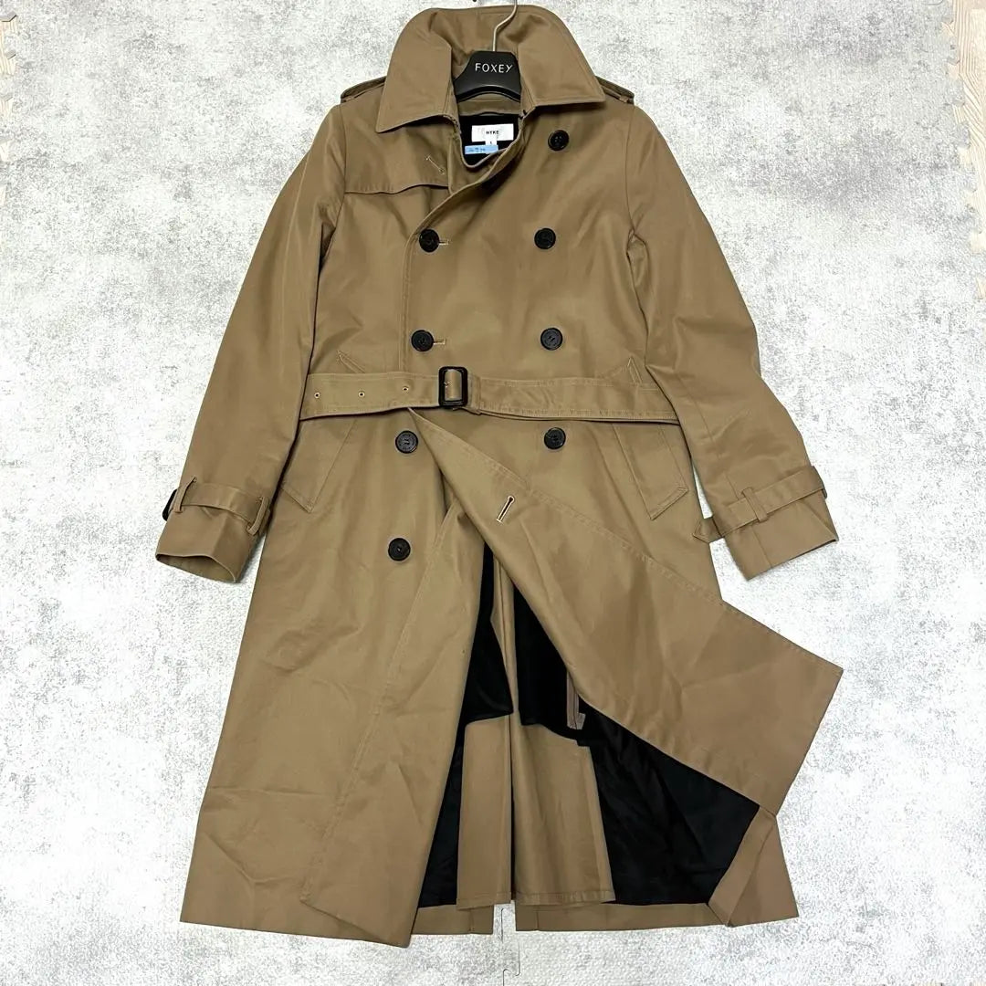 ✨Good condition✨[Haik] Trench coat, long length, with liner, beige, size 1