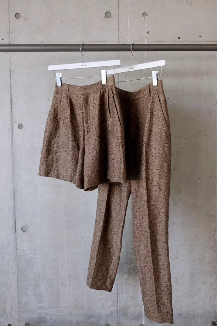 CLANE LAYER TWEED LOOSE J/K PANTS Setup