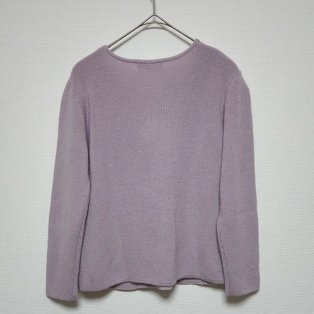 Jersey de punto Queen Feather [M] Pelo morado 100% Liso simple | クィーンフェザー ニット セーター【M】パープル 毛100% シンプル 無地