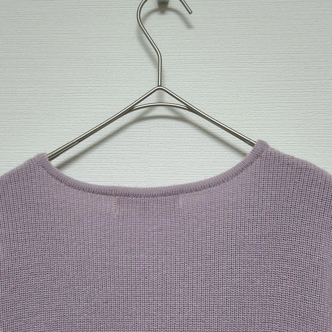 Queen Feather Knit Sweater [M] Purple hair 100% Simple plain | クィーンフェザー ニット セーター【M】パープル 毛100% シンプル 無地