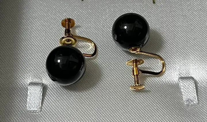 Onyx Oyama earrings 1㎝