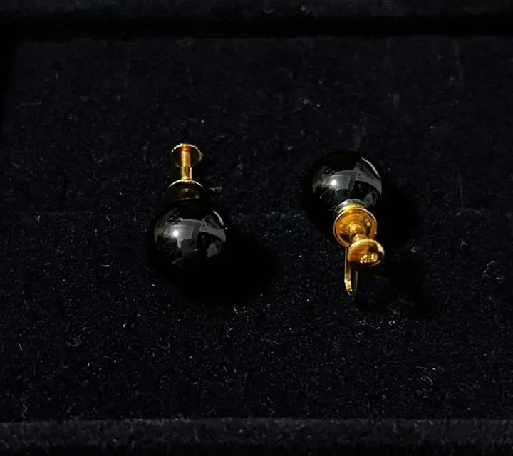 Onyx Oyama earrings 1㎝