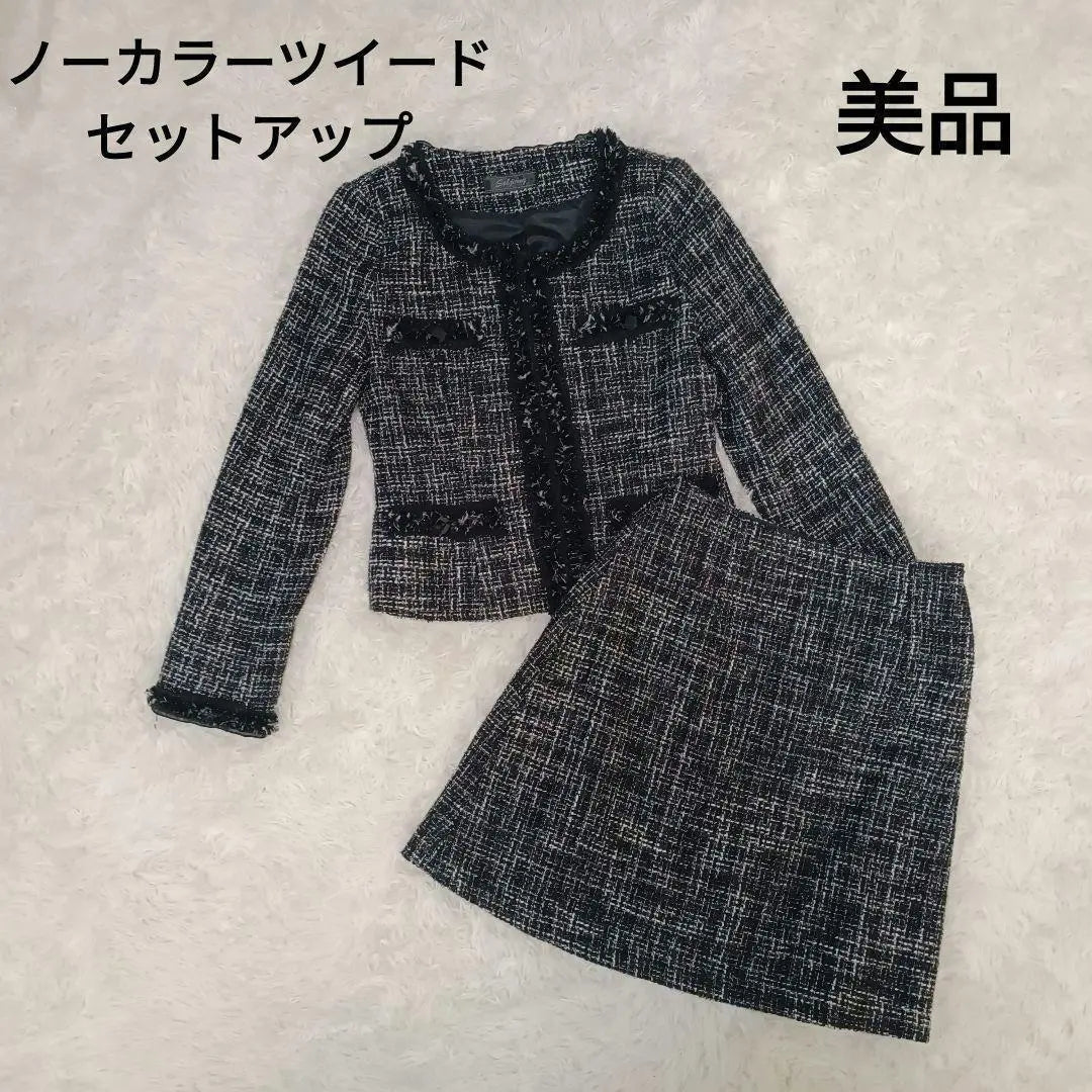 Tweed lame mixed, no collar set-up, black, M, mom's suit, entrance and graduation ceremony