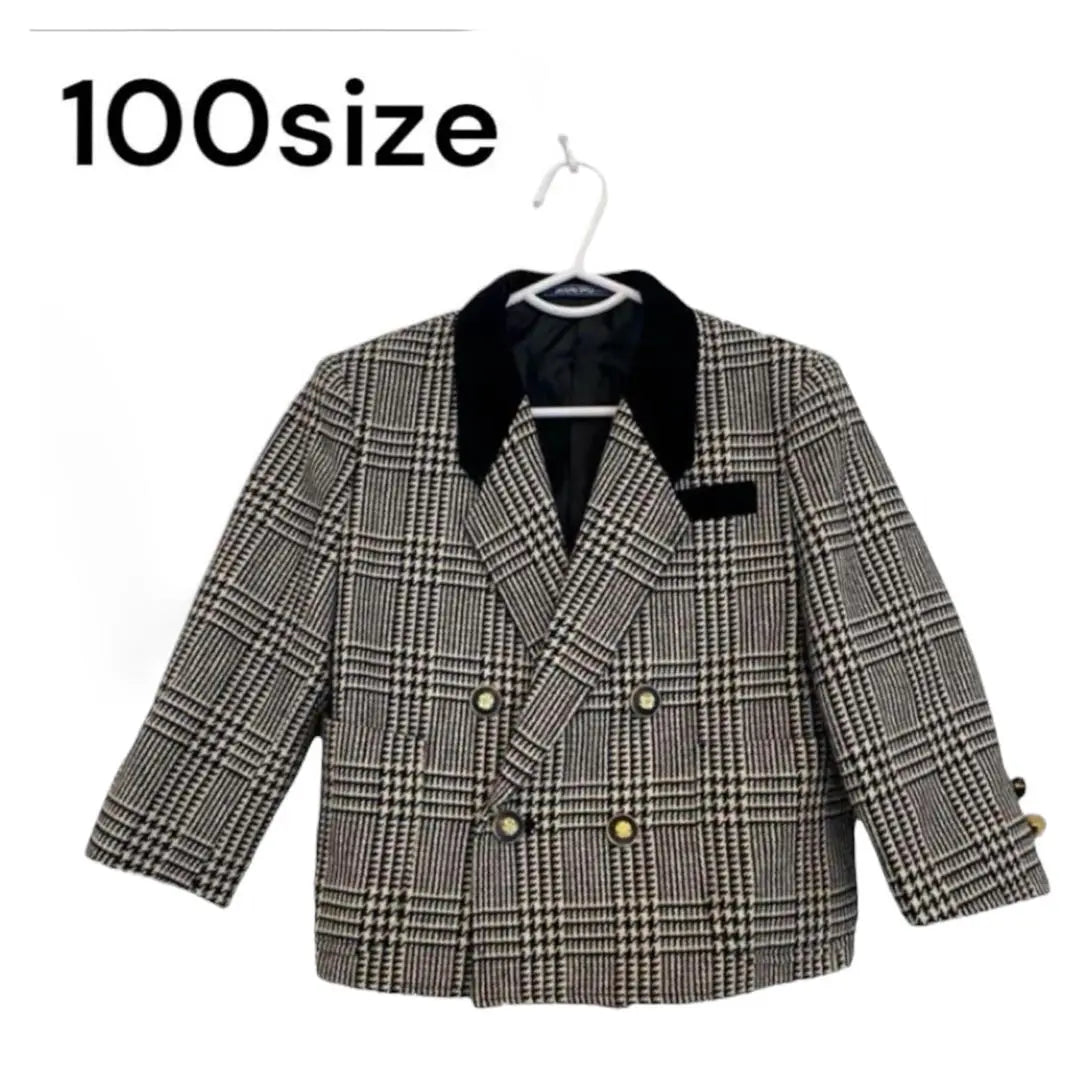 [Good condition] Jacket, Formal, Ceremony, Blazer, Black, Houndstooth Pattern, 100