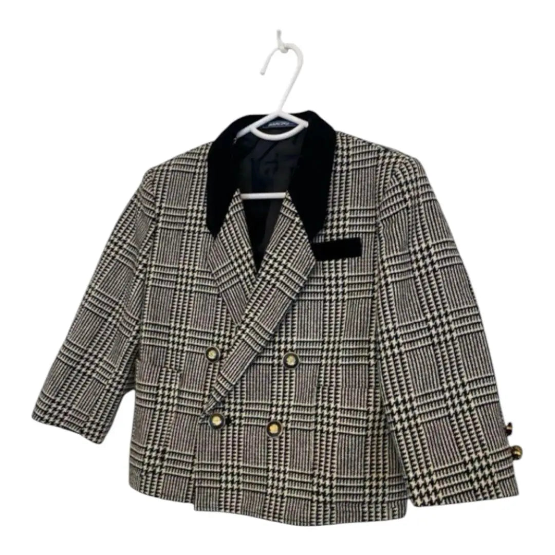 [Good condition] Jacket, Formal, Ceremony, Blazer, Black, Houndstooth Pattern, 100